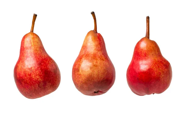 Red Pears White Background Sweet Ripe Pear — ストック写真