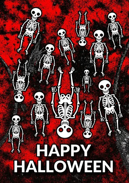 Halloween Hintergrund Mit Totenköpfen Und Totenkopf Stockfoto