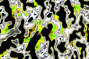 Renkli ve parlak lekeleri olan soyut bir arka plan. Tasarımınız için fraktal kalıp