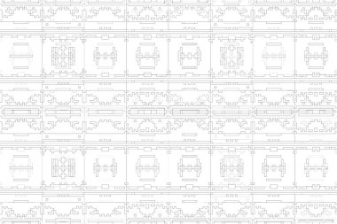 Soyut arkaplan. Monokrom dokusu. Beyaz arkaplanda siyah beyaz çizgiler.