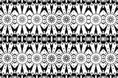 Soyut kaleydoskop arkaplanı. Soyut arkaplan. Resim siyah ve beyaz tonları içerir