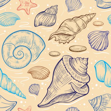 seashalls vektör seamless modeli