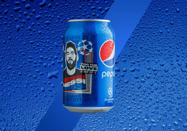 Saporoschje Ukraine Dezember 2021 330 Pepsi Dose Mit Lionel Messi — Stockfoto