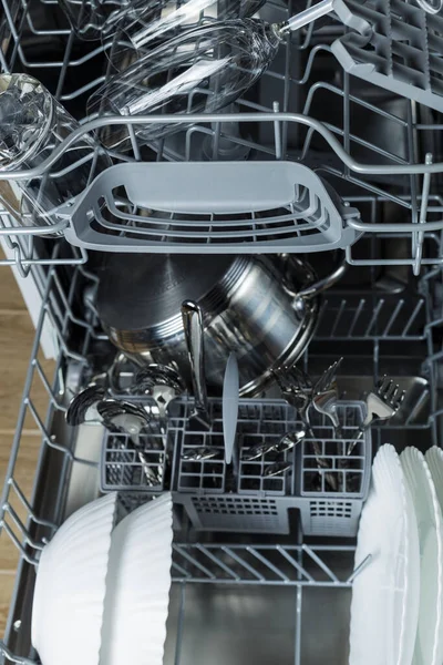 Wine Glasses Dishwasher Drawer Washing Dishes — Stock Photo, Image