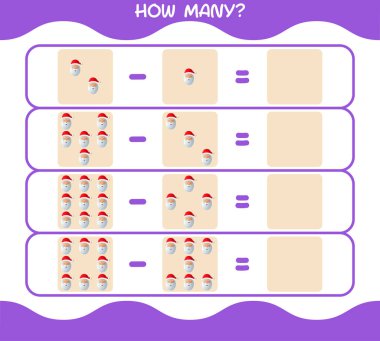 Kaç tane çizgi film Noel Baba var? Oyun sayıyorum. Okul öncesi çocuklar ve bebekler için eğitici bir oyun