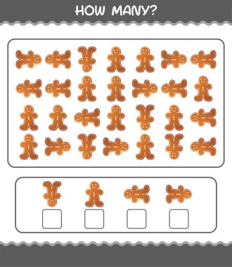 Kaç tane karikatür zencefilli kurabiye. Oyun sayıyorum. Okul öncesi çocuklar ve bebekler için eğitici bir oyun