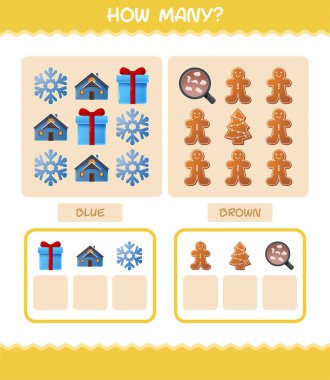 Kaç tane çizgi film Noel 'i var? Oyun sayıyorum. Okul öncesi çocuklar ve bebekler için eğitici bir oyun