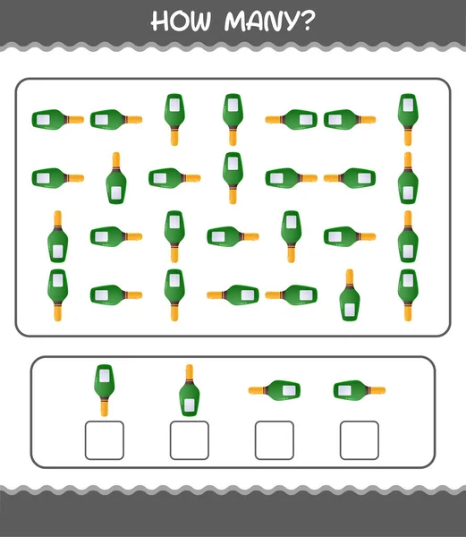 Combien Bouteille Champagne Dessin Animé Compter Jeu Jeu Éducatif Pour — Image vectorielle