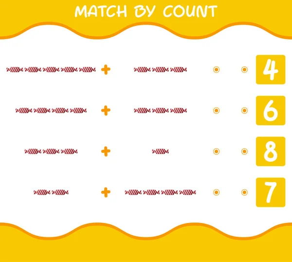 按卡通糖果的数量比对 比赛和计数游戏 学龄前儿童和幼儿的教育游戏 — 图库矢量图片