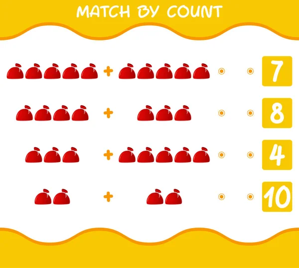 Match Count Cartoon Santa Bag Match Count Game Educational Game — Stock Vector