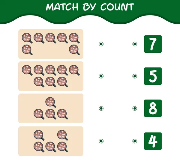 Match Count Cartoon Hot Chocolate Match Count Game Educational Game — Stock Vector