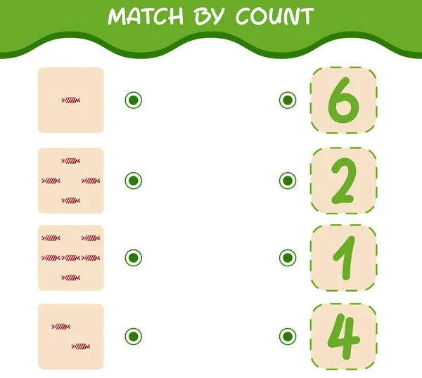 Match Telling Van Tekenfilmsnoep Match Tel Het Spel Educatief Spel — Stockvector