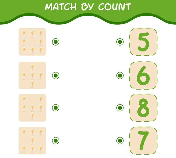 Match Count Von Cartoon Champagnerglas Spiel Und Zähle Lernspiel Für — Stockvektor