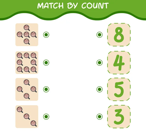 Match Telling Van Cartoon Warme Chocolademelk Match Tel Het Spel — Stockvector