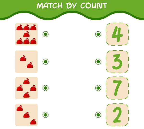 Match Par Nombre Santa Sac Dessin Animé Match Compte Jeu — Image vectorielle
