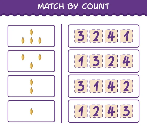 Matcha Genom Räkning Tecknad Jul Prydnad Matcha Och Räkna Spelet — Stock vektor