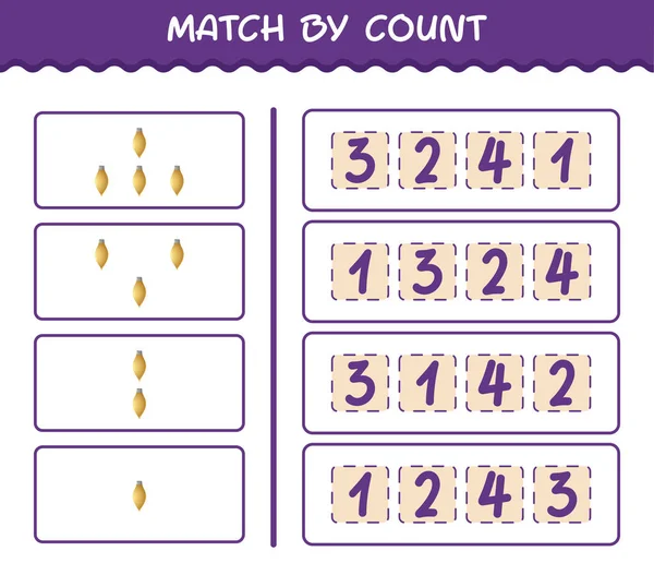 漫画のクリスマスの飾りの数で一致します 試合とカウントゲーム 就学前の年の子供や幼児のための教育ゲーム — ストックベクタ