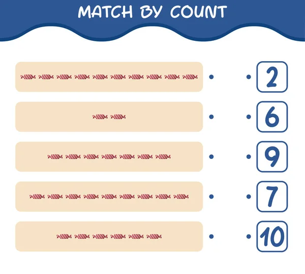 Match Count Cartoon Candy Match Count Game Educational Game Pre — Stock Vector