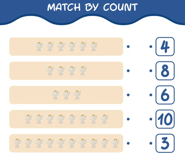 Match Nombre Dessin Animé Ornement Noël Match Compte Jeu Jeu — Image vectorielle