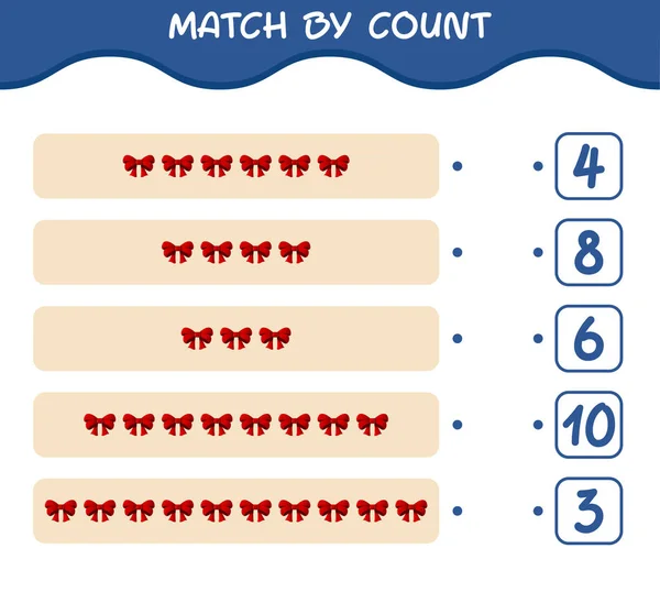 Match Par Nombre Ruban Dessin Animé Match Compte Jeu Jeu — Image vectorielle