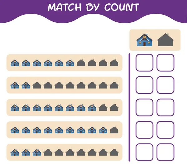 Partido Por Cuenta Casa Dibujos Animados Partido Cuenta Juego Juego — Archivo Imágenes Vectoriales