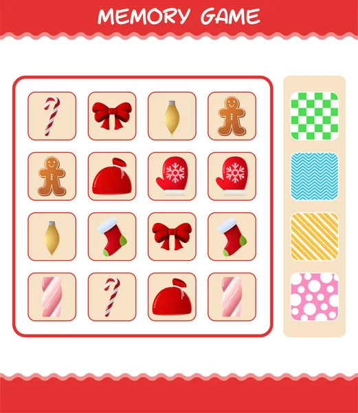 Karikatür Noel 'i ile hafıza oyunları. Kart oyunu öğreniyorum. Okul öncesi çocuklar ve bebekler için eğitici bir oyun