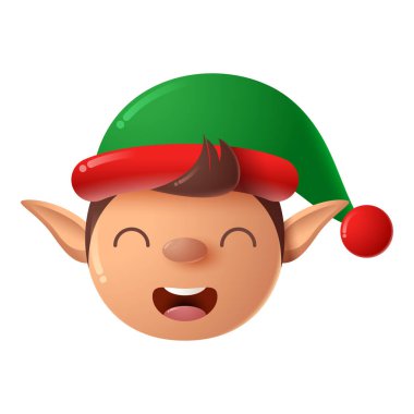 Beyaz arka planda izole edilmiş çizgi film elfi tasviri