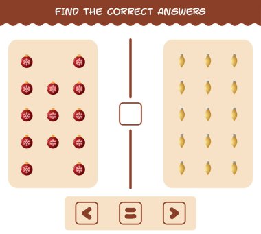 Çizgi film Noel 'inin doğru cevaplarını bul. Arama ve sayma oyunu. Okul öncesi çocuklar ve bebekler için eğitici bir oyun
