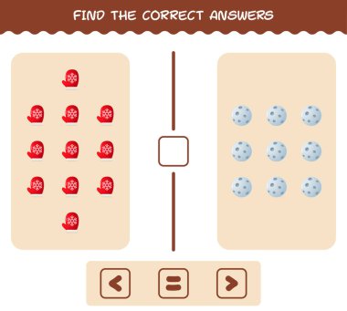 Çizgi film Noel 'inin doğru cevaplarını bul. Arama ve sayma oyunu. Okul öncesi çocuklar ve bebekler için eğitici bir oyun