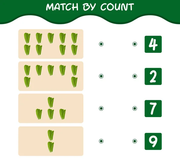 Match Gróf Szerint Rajzfilm Saláta Meccs Számolás Oktatási Játék Óvodáskorú — Stock Vector