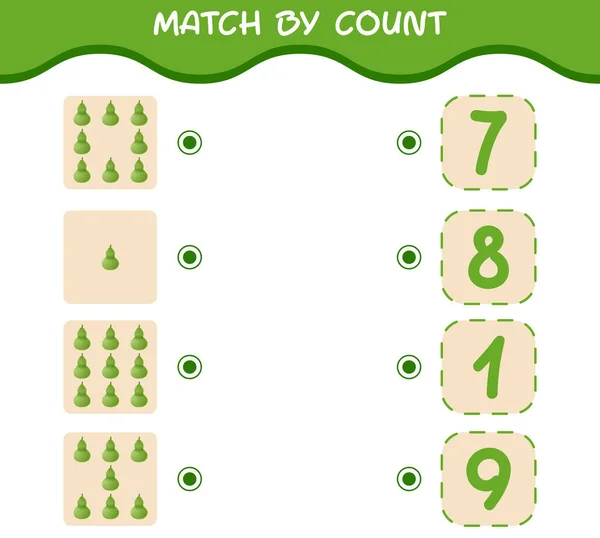 Matcha Genom Räkning Tecknad Calabash Matcha Och Räkna Spelet Utbildningsspel — Stock vektor