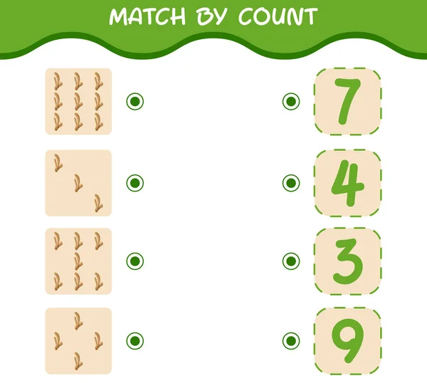 Match Telling Van Cartoon Gember Match Tel Het Spel Educatief — Stockvector