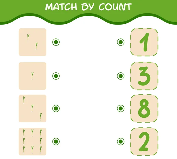 Match Telling Van Cartoon Lente Match Tel Het Spel Educatief — Stockvector