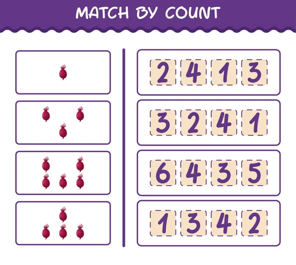 Zápas Podle Počtu Karikatur Zápas Počítat Hru Vzdělávací Hra Pro — Stockový vektor