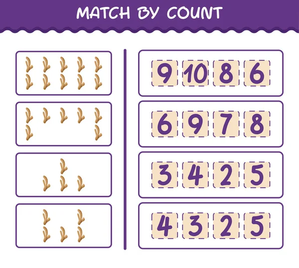 Match Nombre Gingembre Bande Dessinée Match Compte Jeu Jeu Éducatif — Image vectorielle