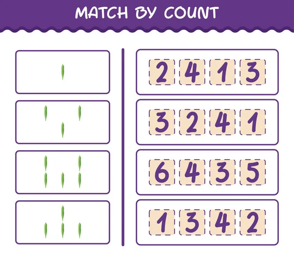 Jogo Por Contagem Okra Dos Desenhos Animados Jogo Jogo Contagem —  Vetores de Stock