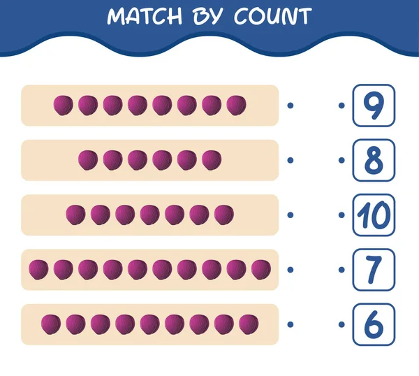 Match Gróf Rajzfilm Vörös Káposzta Meccs Számolás Oktatási Játék Óvodáskorú — Stock Vector