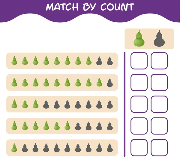 Match Count Von Cartoon Kalebasse Spiel Und Zähle Lernspiel Für — Stockvektor