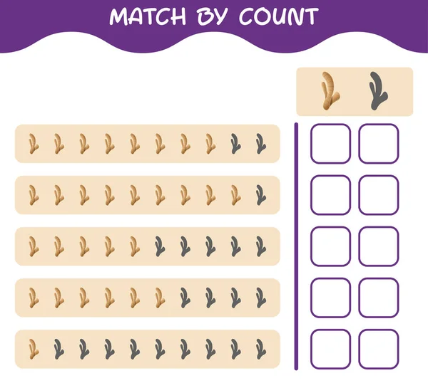 Match Count Von Cartoon Ingwer Spiel Und Zähle Lernspiel Für — Stockvektor