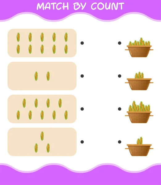 Jogo Por Contagem Milho Dos Desenhos Animados Jogo Jogo Contagem —  Vetores de Stock