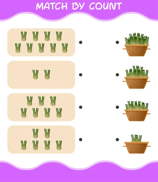 通过卡通片茴香的计数匹配 比赛和计数游戏 学龄前儿童和幼儿的教育游戏 — 图库矢量图片
