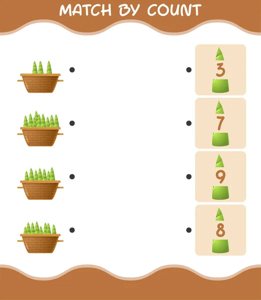 Jogo Por Contagem Desenhos Animados Tiro Bambu Jogo Jogo Contagem —  Vetores de Stock