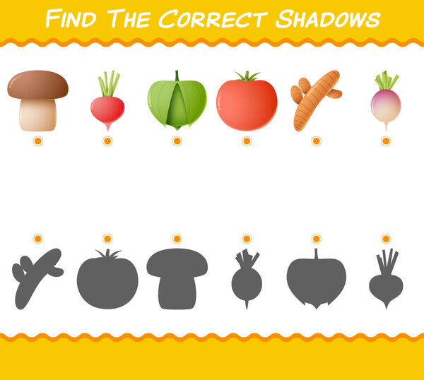 Найдите правильные оттенки мультяшных овощей. Подбор и подбор игроков. Воспитательная игра для детей дошкольного возраста