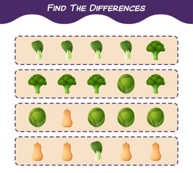 Karikatür noeli arasındaki farkı bul. Oyun aranıyor. Okul öncesi çocuklar ve bebekler için eğitici bir oyun