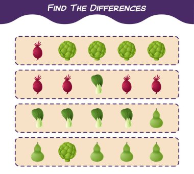 Karikatür noeli arasındaki farkı bul. Oyun aranıyor. Okul öncesi çocuklar ve bebekler için eğitici bir oyun