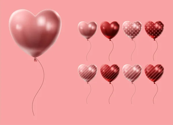 Σχήμα Καρδιάς Εικόνα Μπαλόνι — Διανυσματικό Αρχείο