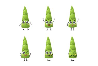 Sevimli çizgi film karakterleri beyaz arka planda izole edilmiş sebze çekiyorlar.