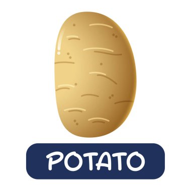 karikatür patates sebze vektörü beyaz arkaplanda izole