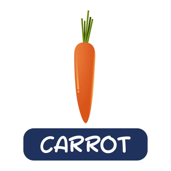 Cartoon Carrot Vegetables Vector Isolated White Background — Wektor stockowy