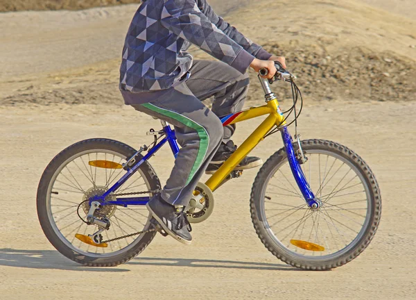 Boy riding a bike — Stock Photo, Image